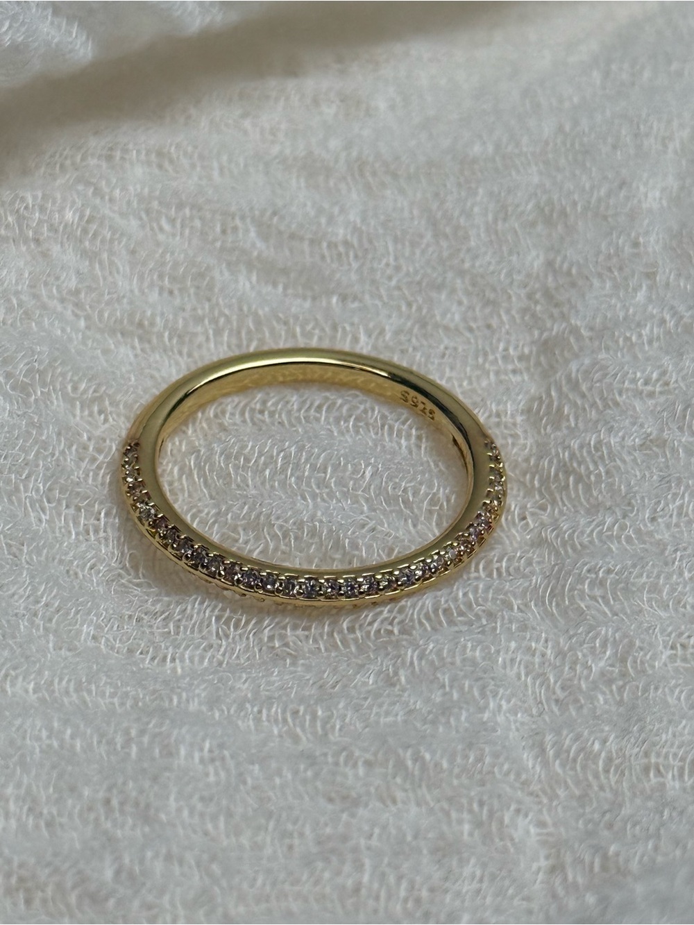 Gold Pave Stackable Ring - Classic Sparkle Size 7